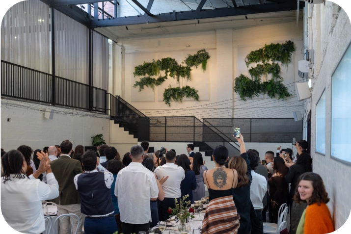 Indoor event venue filled with guests during a live celebration, highlighting the need for professional event security services by American Security Force.

