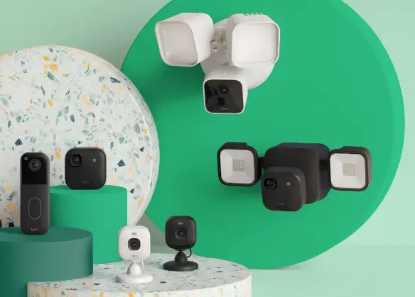 Wireless home security camera system with floodlight cameras and indoor surveillance cameras installed by American Security Force