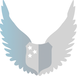 Shield and wings security logo representing American Security Force brand identity and protection services